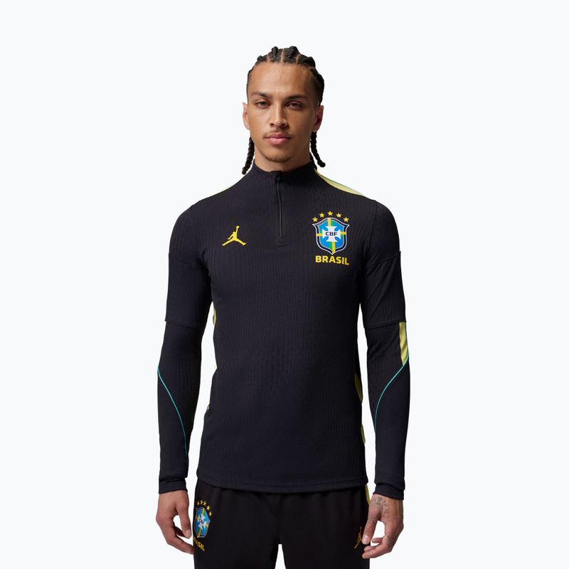 Longsleeve piłkarski męski Brazil Strike Elite Jordan Dri-Fit Drill Top black/yellow puls/light menta/P109C
