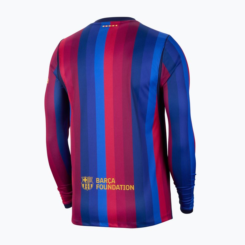 Longsleeve piłkarski męski Nike FC Barcelona Dri-Fit Stadium Home deep garnet/blue void/mineral yellow 2