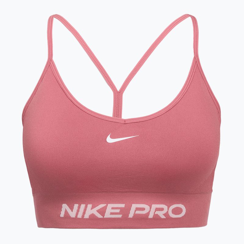 Biustonosz treningowy Nike Pro Seamless Light Support peony/white