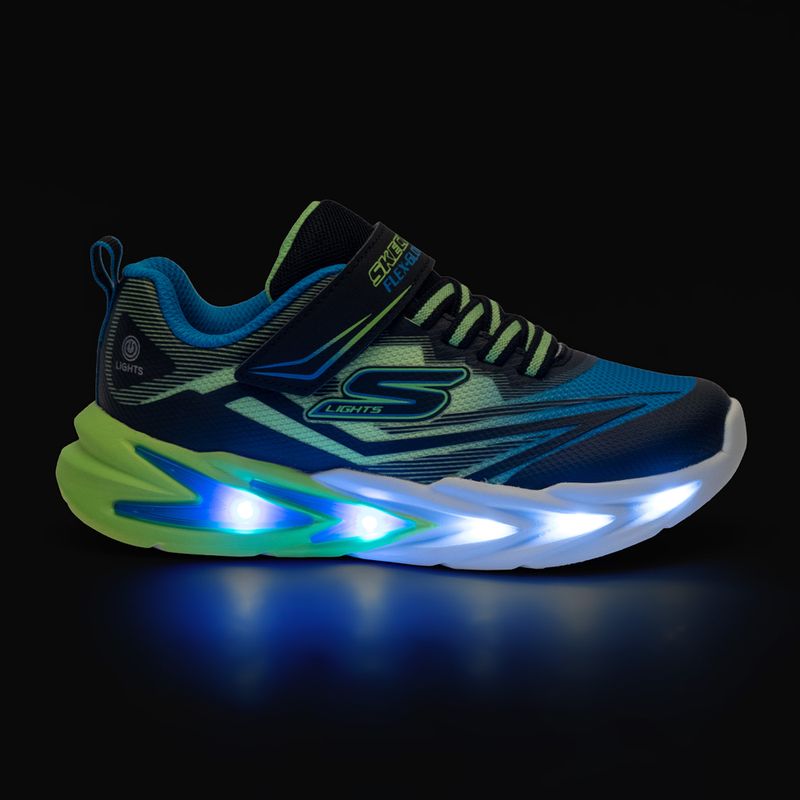 Buty dziecięce SKECHERS Flex-Glow Ultra black/blue/lime 8
