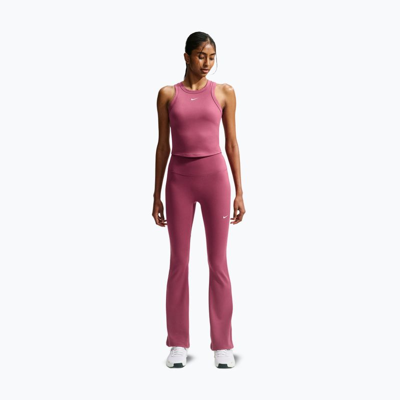 Legginsy damskie Nike One High Waisted Flared pink smoke/white 8