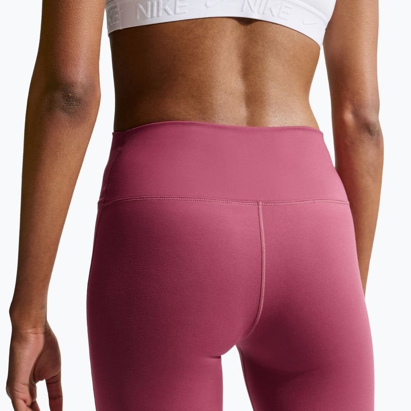Legginsy damskie Nike One High Waisted Flared pink smoke/white 5