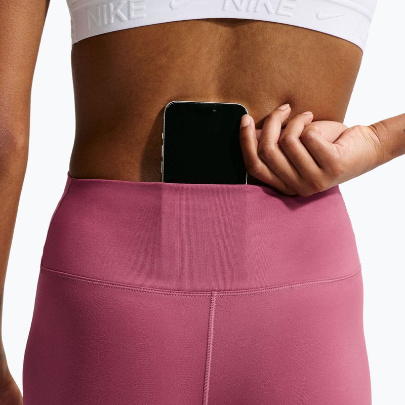 Legginsy damskie Nike One High Waisted Flared pink smoke/white 6
