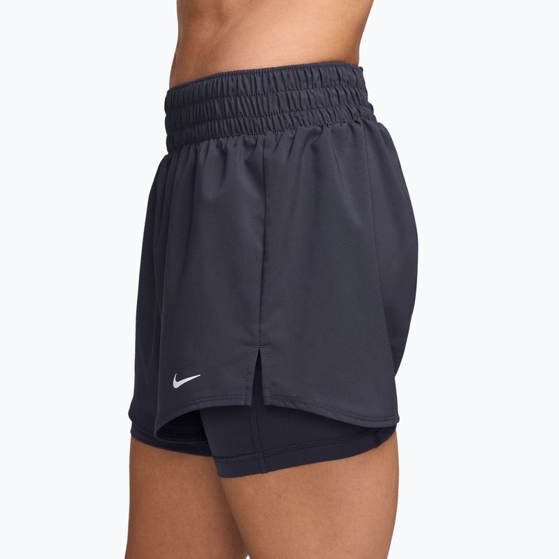 Spodenki damskie Nike One Dri-Fit High-Waisted 3" 2In1 gridiron/white 3