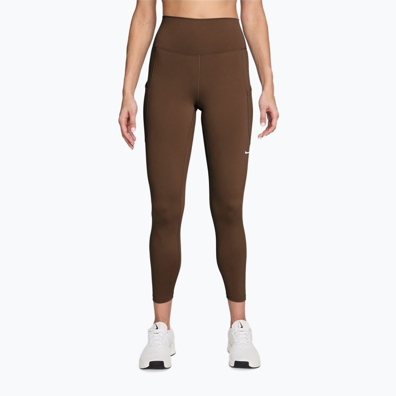 Legginsy treningowe damskie Nike One High-Waisted 7/8 cacao wow/white