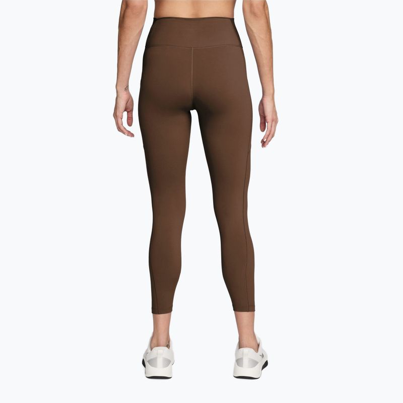 Legginsy treningowe damskie Nike One High-Waisted 7/8 cacao wow/white 2