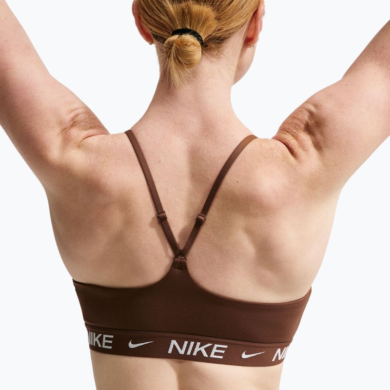Biustonosz treningowy damski Nike Dri-Fit Indy Light Support cacao wow 5
