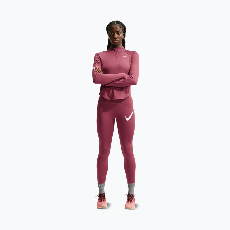 Legginsy damskie Nike Tempo Swoosh Run pink smoke/white 2