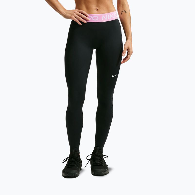 Legginsy damskie Nike Pro black/pink rise/white 7