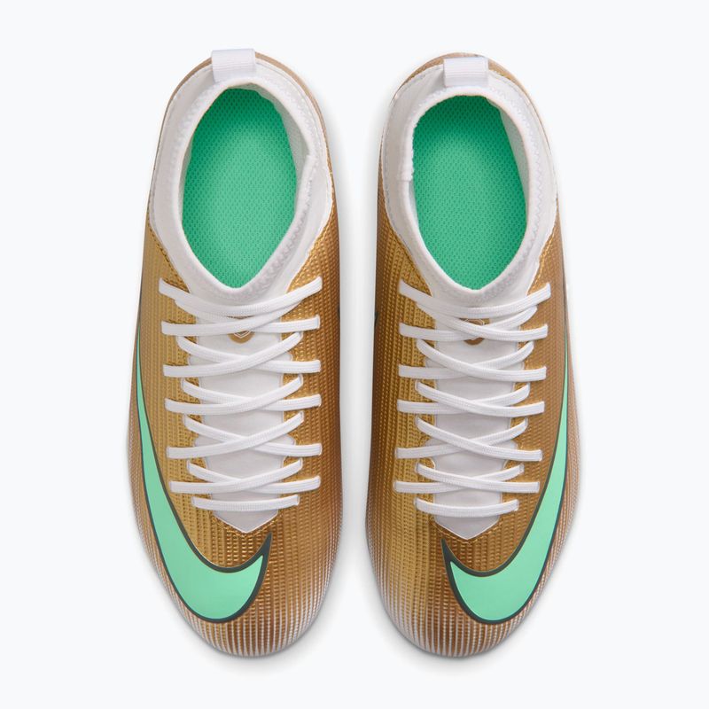 Buty piłkarskie dziecięce Nike Jr. Mercurial Superfly 11 Club "Kylian Mbappé" MG metallic gold/green glow 11