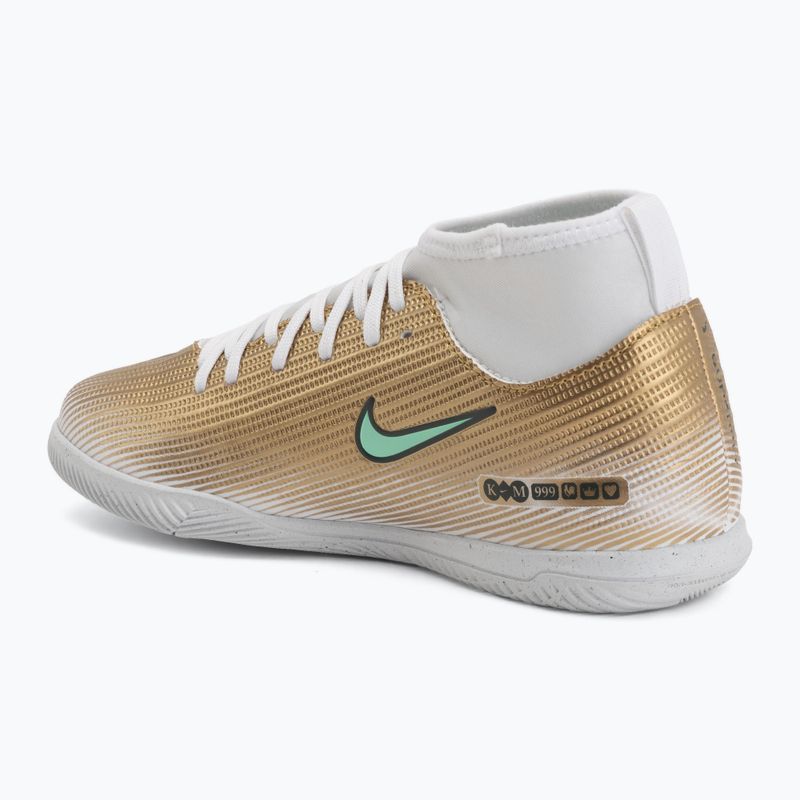 Buty piłkarskie dziecięce Nike Jr. Mercurial Superfly 11 Club "Kylian Mbappé" IN metallic gold/green glow 3