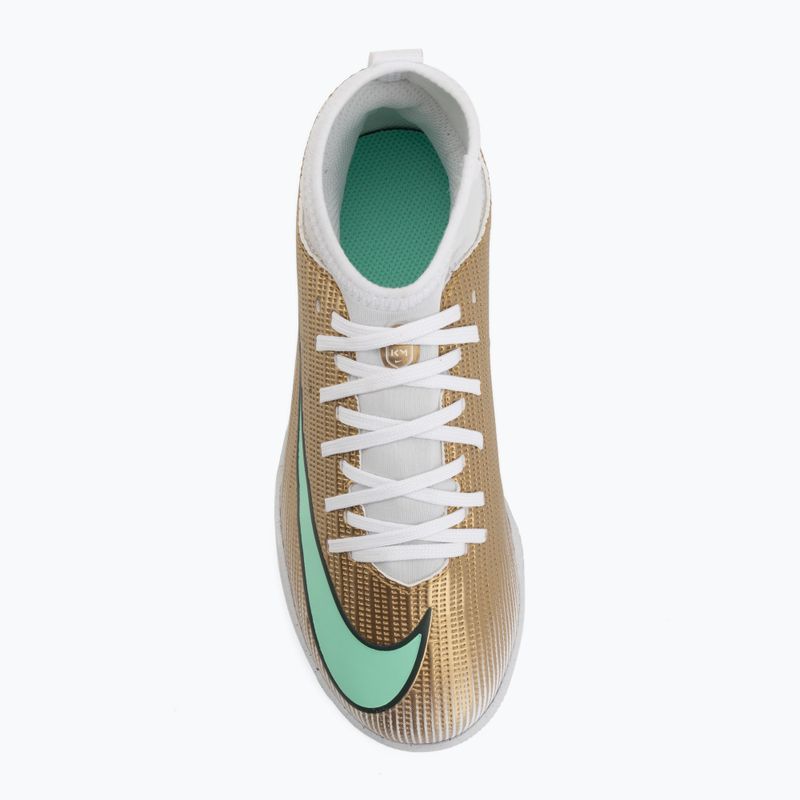 Buty piłkarskie dziecięce Nike Jr. Mercurial Superfly 11 Club "Kylian Mbappé" IN metallic gold/green glow 5