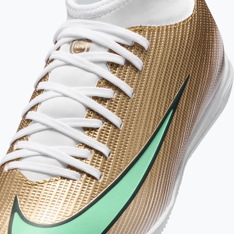 Buty piłkarskie dziecięce Nike Jr. Mercurial Superfly 11 Club "Kylian Mbappé" IN metallic gold/green glow 12