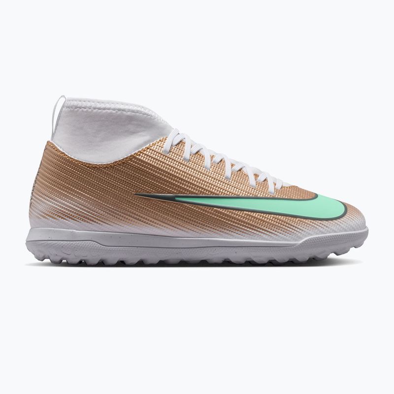 Buty piłkarskie dziecięce Nike Jr. Mercurial Superfly 11 Club "Kylian Mbappé" TF metallic gold/green glow 8