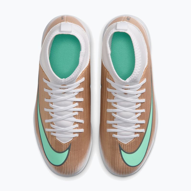 Buty piłkarskie dziecięce Nike Jr. Mercurial Superfly 11 Club "Kylian Mbappé" TF metallic gold/green glow 11