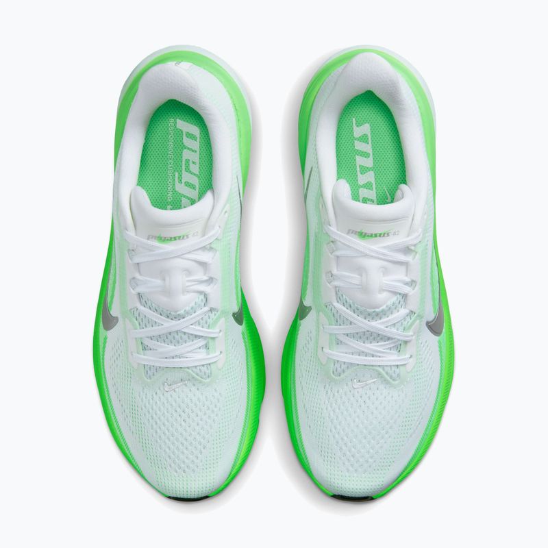 Buty do biegania damskie Nike Pegasus 42 white/green strike/metallic silver 12