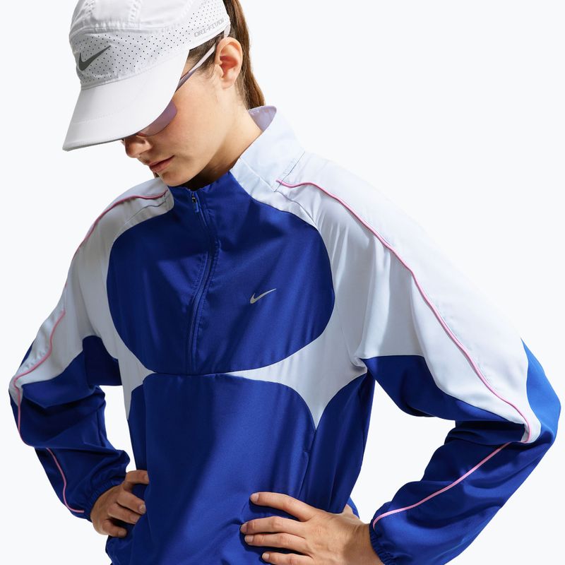 Kurtka do biegania damska Nike Tempo Dri-FIT 1/2-Zip old royal/football grey/pink rise 4