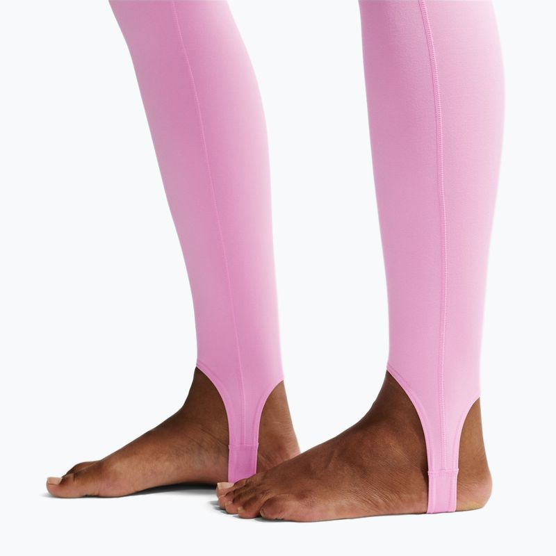 Legginsy treningowe damskie Nike One pink rise/white 7
