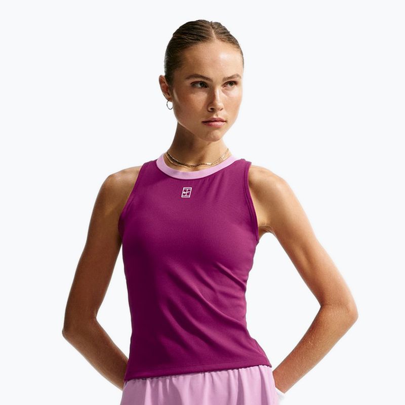 Koszulka tenisowa dziecięca Nike Court Advantage true berry/white