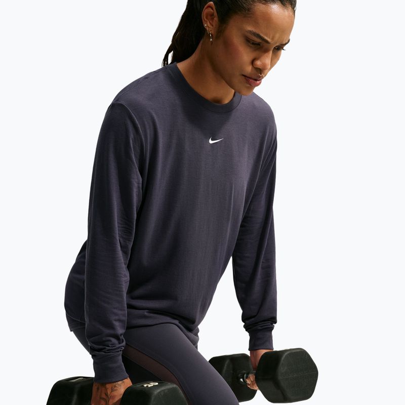 Longsleeve treningowy damski Nike One Relaxed Dri-Fit gridiron/white 5