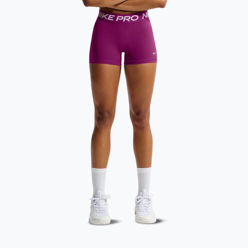 Spodenki damskie Nike Pro Mid-Rise Biker 3" true berry/white