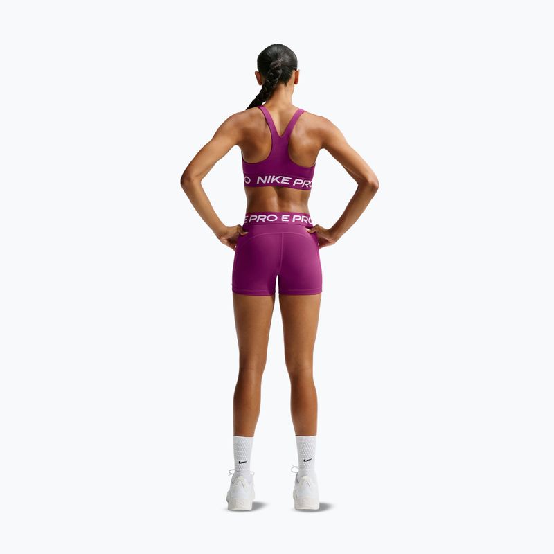 Spodenki damskie Nike Pro Mid-Rise Biker 3" true berry/white 3