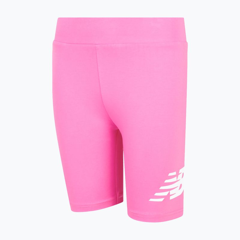 Spodenki dziecięce New Balance Stacked Logo Cycle pink satin 3