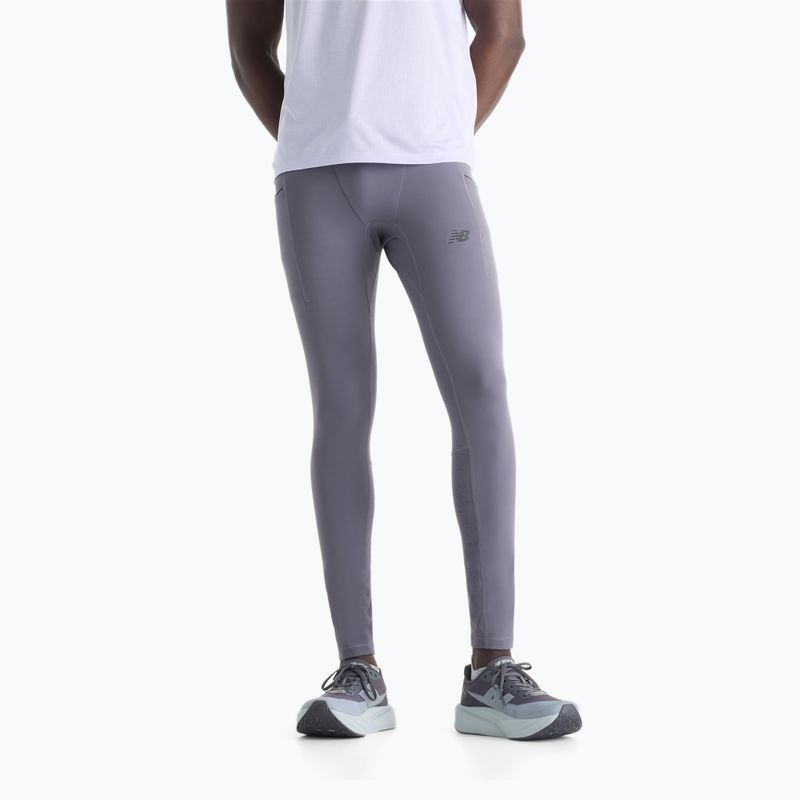 Legginsy do biegania męskie New Balance Reflective RC Heat 28" neptune grey