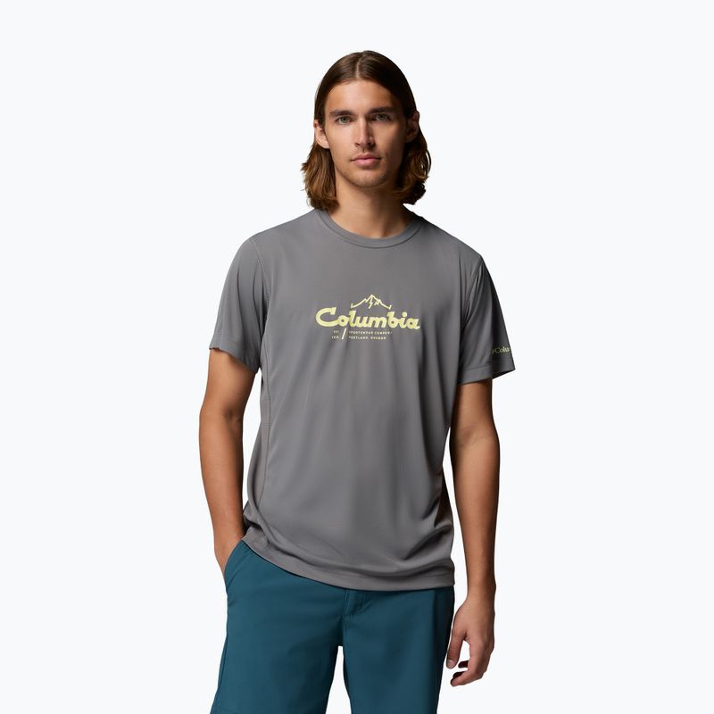 Koszulka męska Columbia Zero Rules Light Graphic Crew city grey/scripted peaks