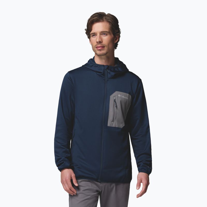 Bluza trekkingowa męska Columbia Tall Heights Hdd Grid Fleece Full Zip collegiate navy/city grey 5