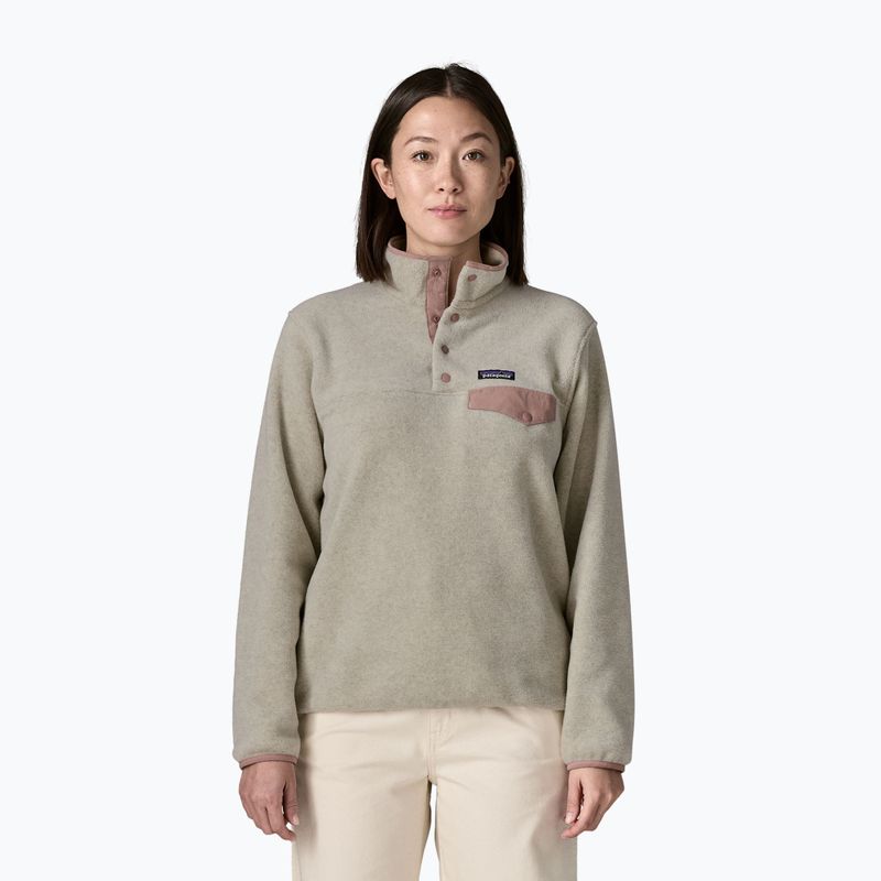 Bluza polarowa damska Patagonia Lightweight Synchilla Snap-T Pullover oatmeal heather w/moonrise taupe