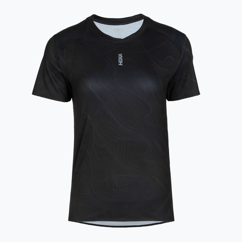 Koszulka do biegania damska HOKA EveryRun CLF PRT black/squid ink