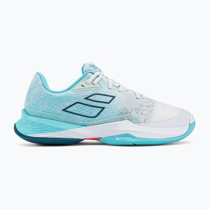 Buty do tenisa damskie Babolat Jet Mach 3 AC W white/angel blue 2