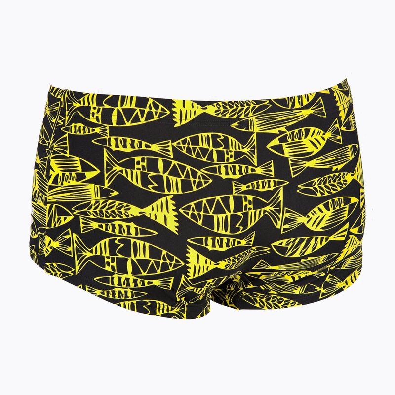 Bokserki pływackie męskie arena Fisk Low Waist Short black/yellow star 5
