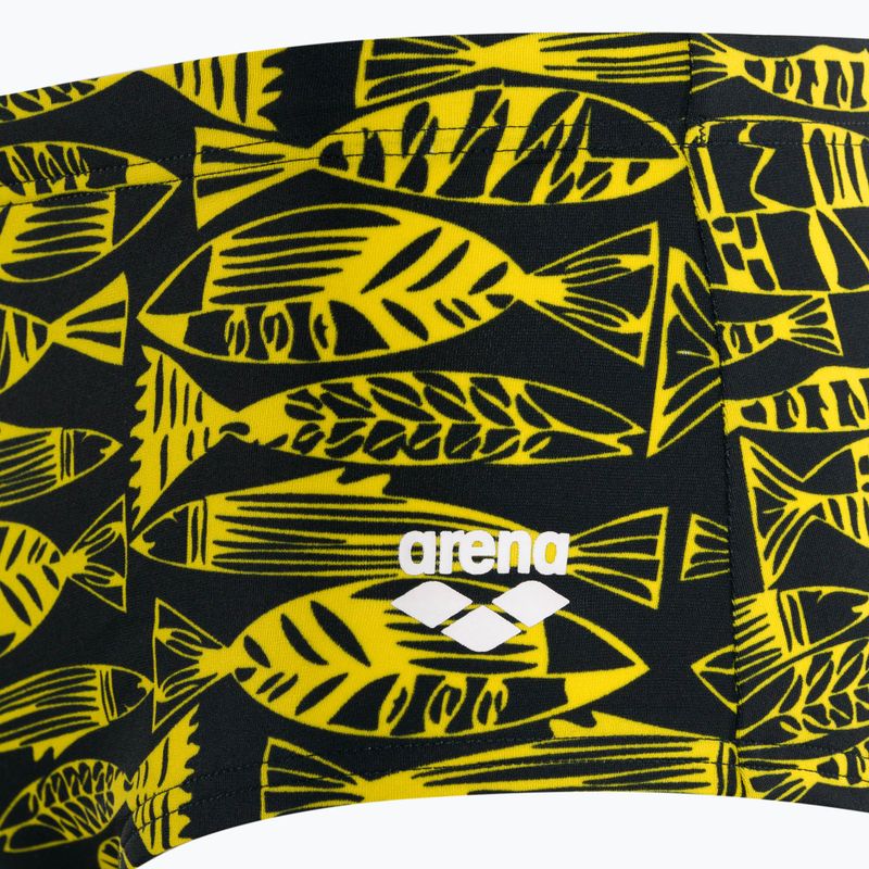 Bokserki pływackie męskie arena Fisk Low Waist Short black/yellow star 3