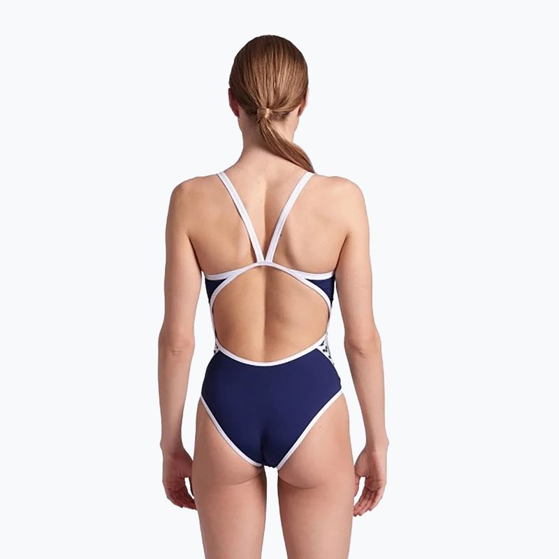 Strój pływacki jednoczęściowy damski arena Icons Super Fly Back Solid navy/white 3