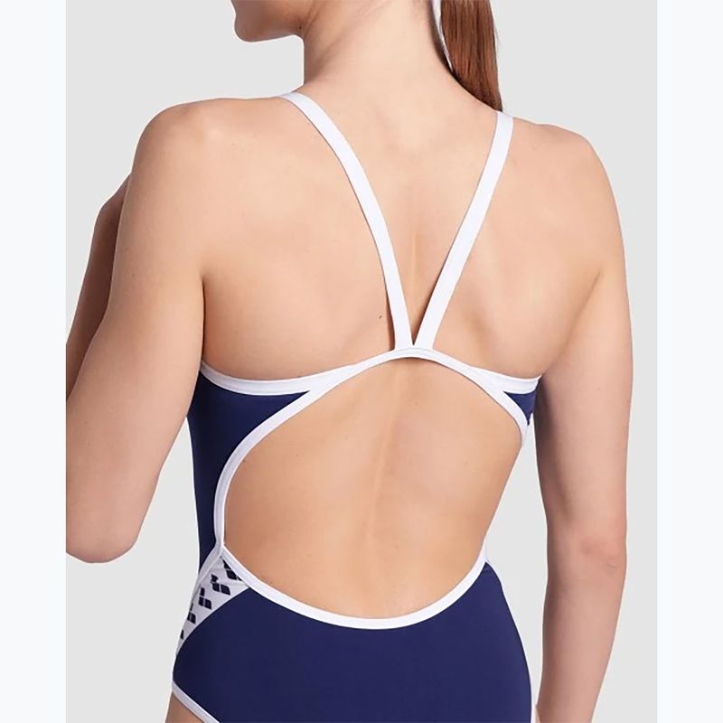 Strój pływacki jednoczęściowy damski arena Icons Super Fly Back Solid navy/white 5