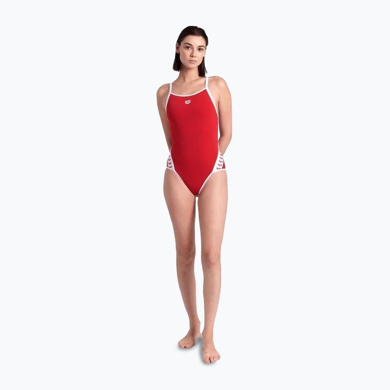 Strój pływacki jednoczęściowy damski arena Icons Super Fly Back Solid red/white 5