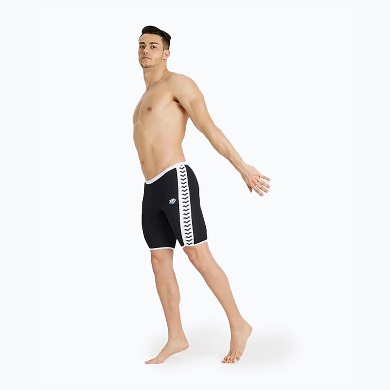 Jammery pływackie męskie arena Icons Swim Jammer Solid black/white 3