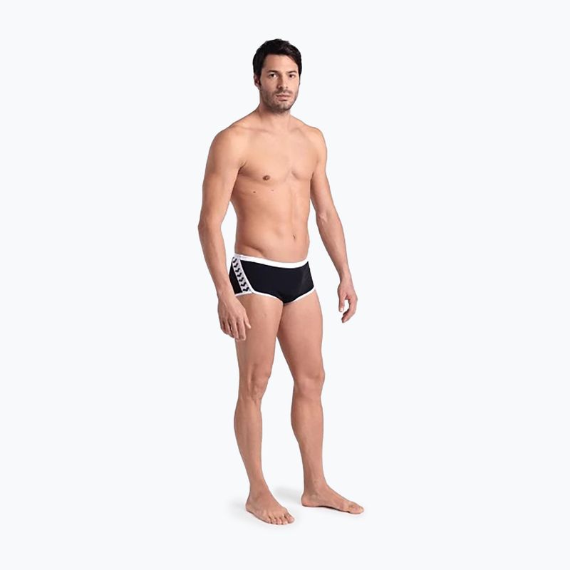 Bokserki pływackie męskie arena Icons Swim Low Waist Short Solid black/white 5