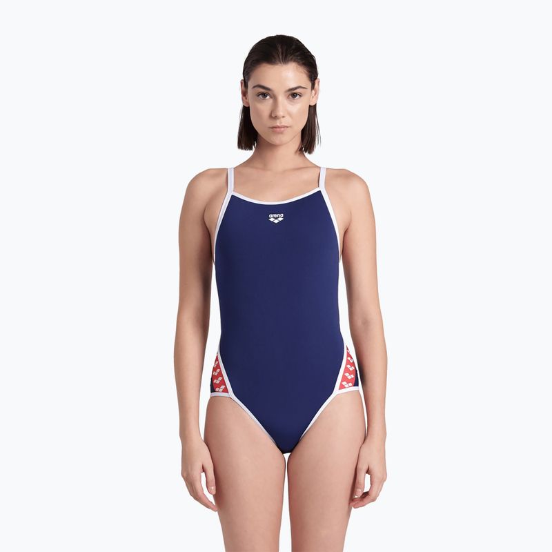 Strój pływacki jednoczęściowy damski arena Icons Super Fly Back Solid navy/white/red multi 5