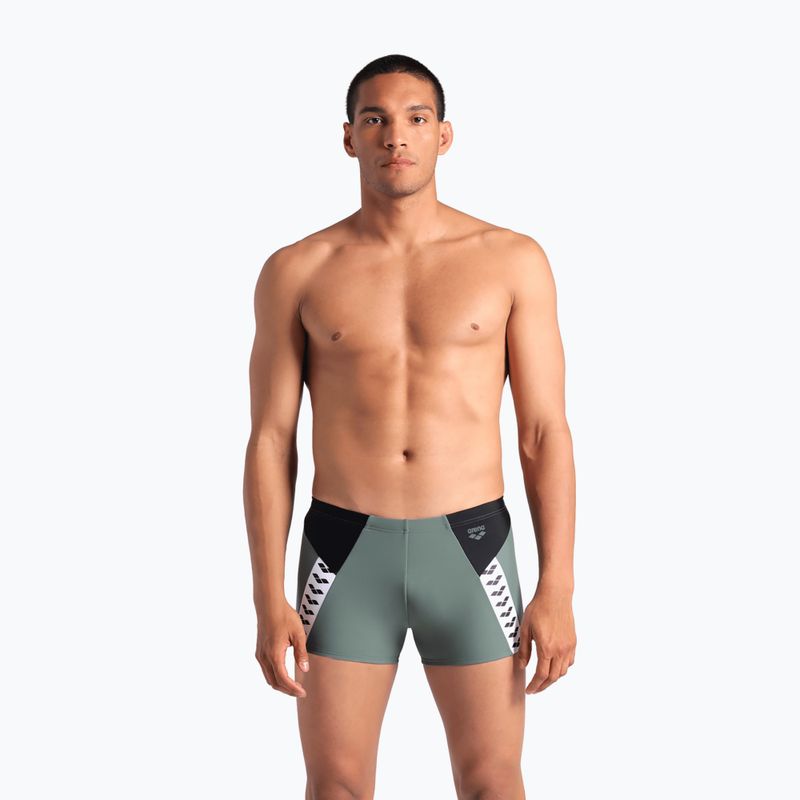 Bokserki pływackie męskie arena Stripe Swim Short sage/black/multi 4