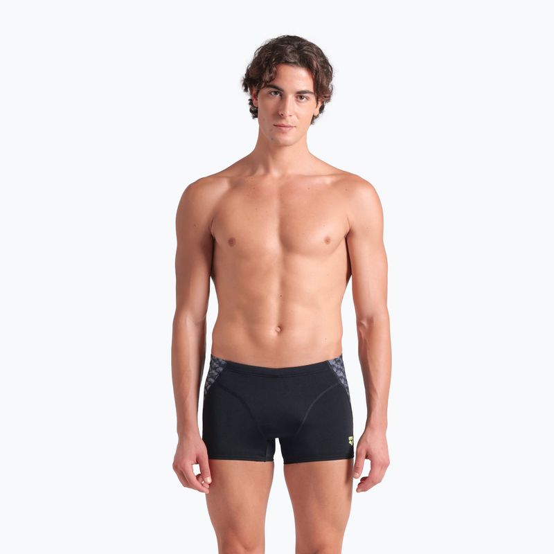 Bokserki kąpielowe męskie arena Monogram Swim Short black/dark sage multi 4