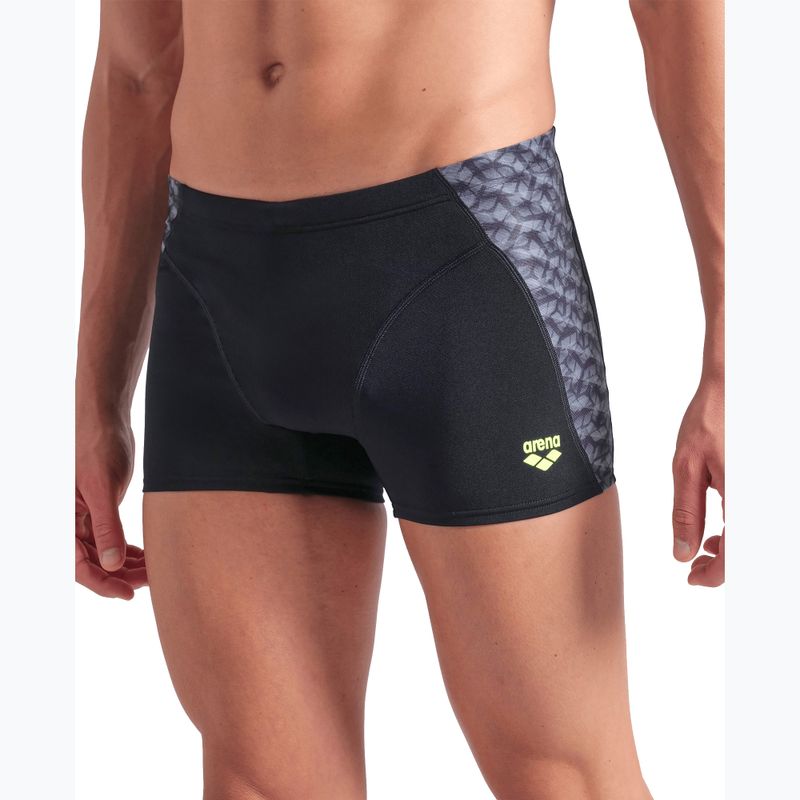 Bokserki kąpielowe męskie arena Monogram Swim Short black/dark sage multi 7