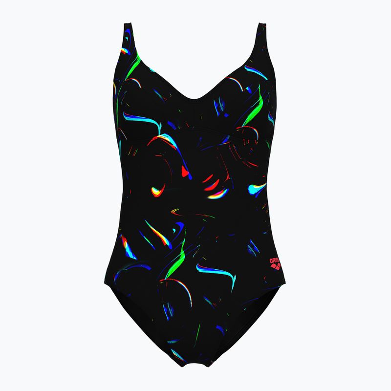 Strój pływacki jednoczęściowy damski arena Abyss U Back multi black/black