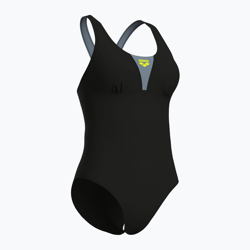 Strój pływacki jednoczęściowy damski arena Control Pro Solid black/sea foam 3