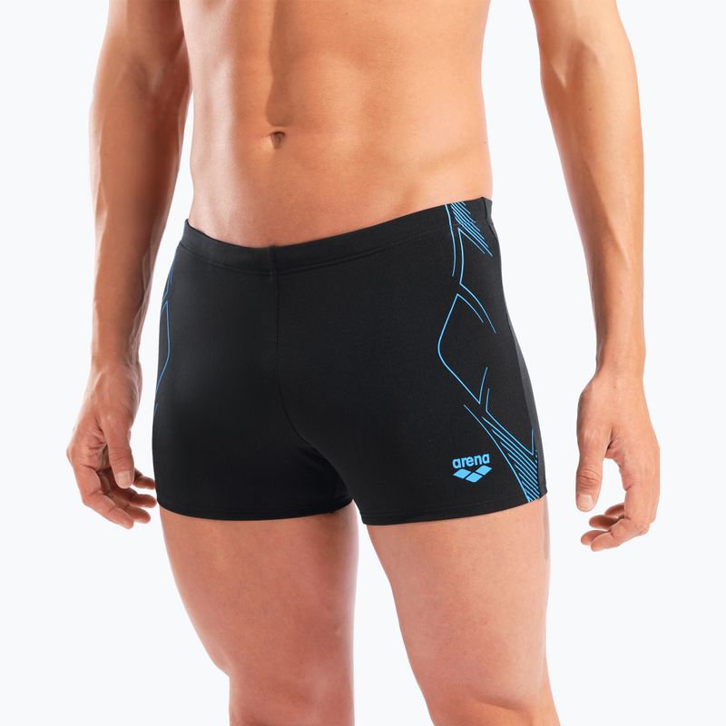 Bokserki pływackie męskie arena Graphic Swim Short black/turquoise 8
