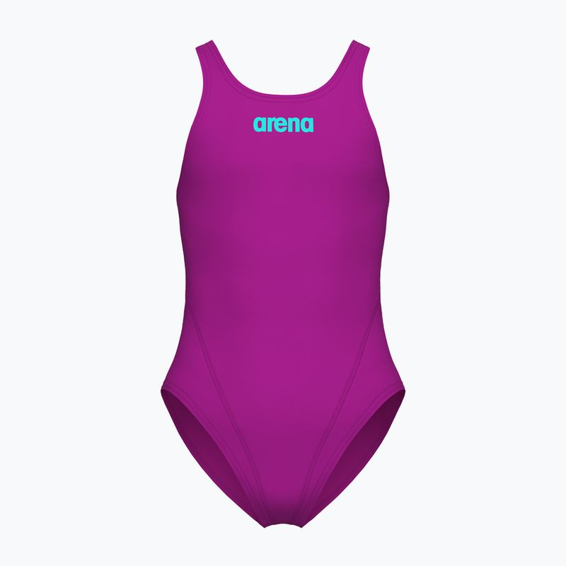 Strój kąpielowy jednoczęściowy dziecięcy Arena Team Swim Tech Solid very fuchsia/water