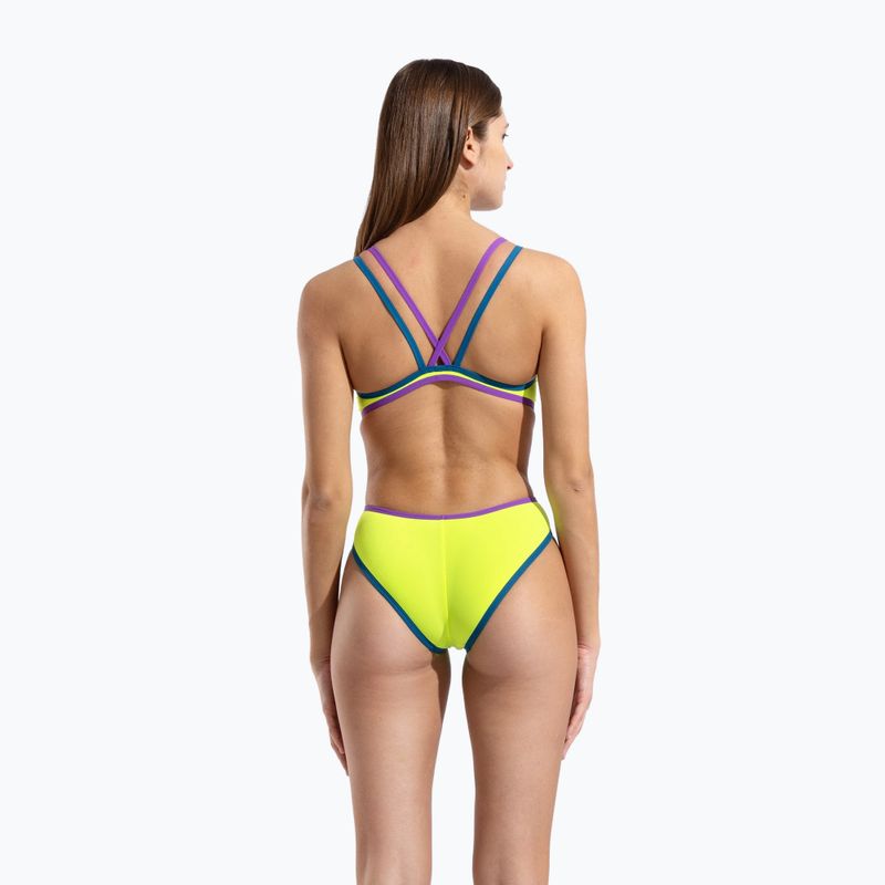 Strój pływacki jednoczęściowy damski arena One Double Cross Back One Piece artic lime/plum/blue cosmo 7
