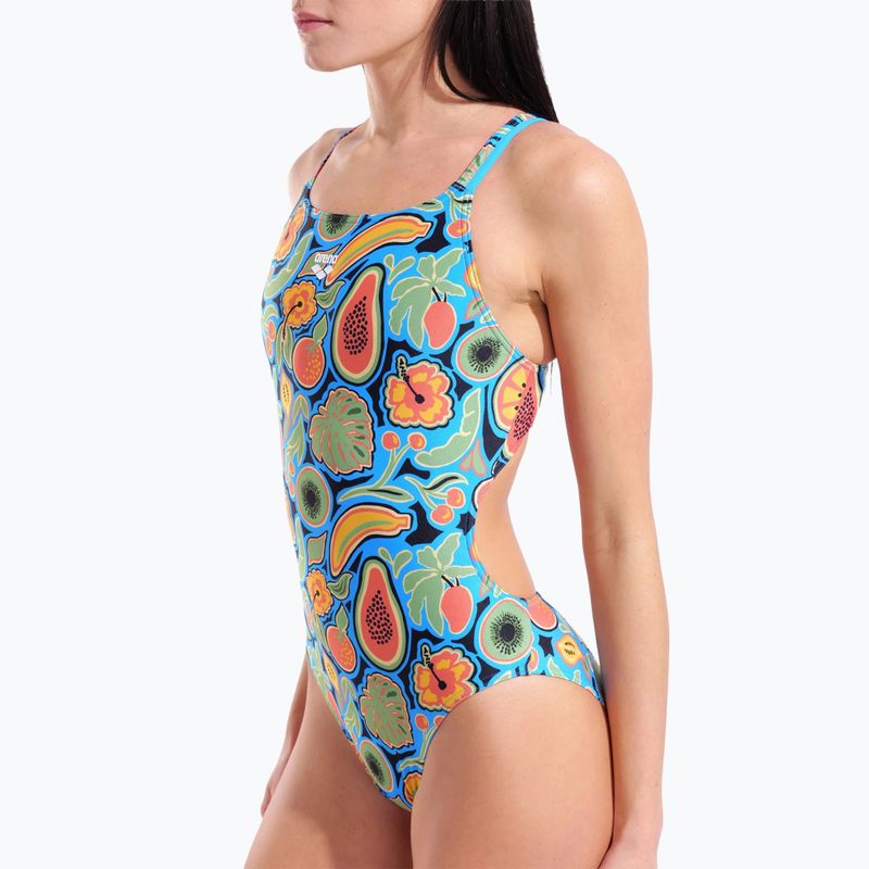 Strój pływacki jednoczęściowy damski arena Fruits Lace Plus Back multi/turquoise / multi 4